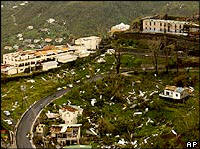 Wreckage on hillside, Grenada